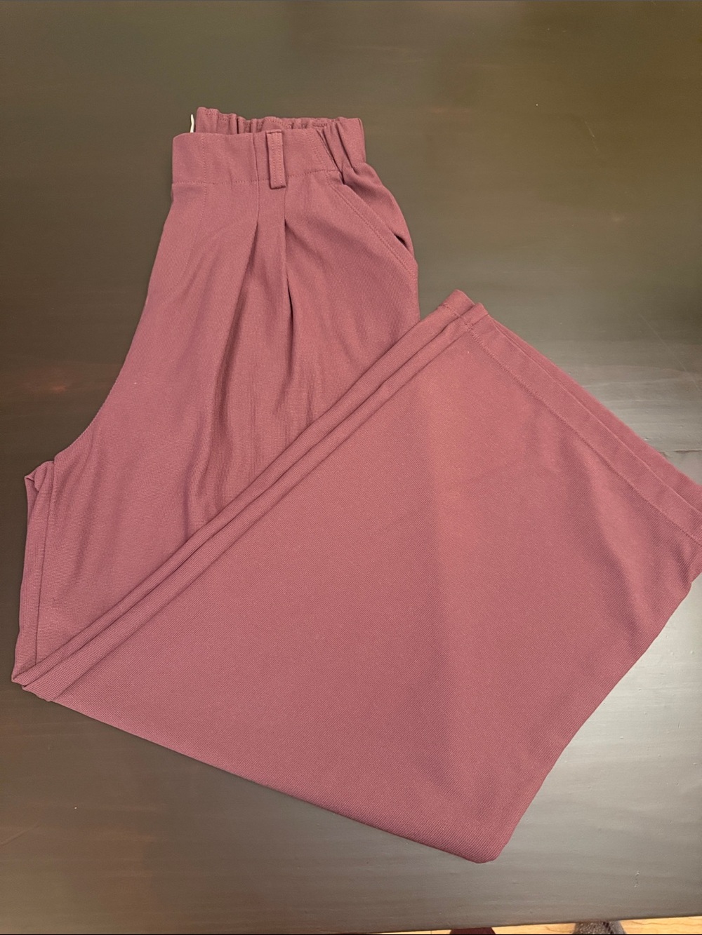 Halara Women’s Waffle Wide-Leg Dress Pants in Mauve
